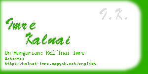 imre kalnai business card